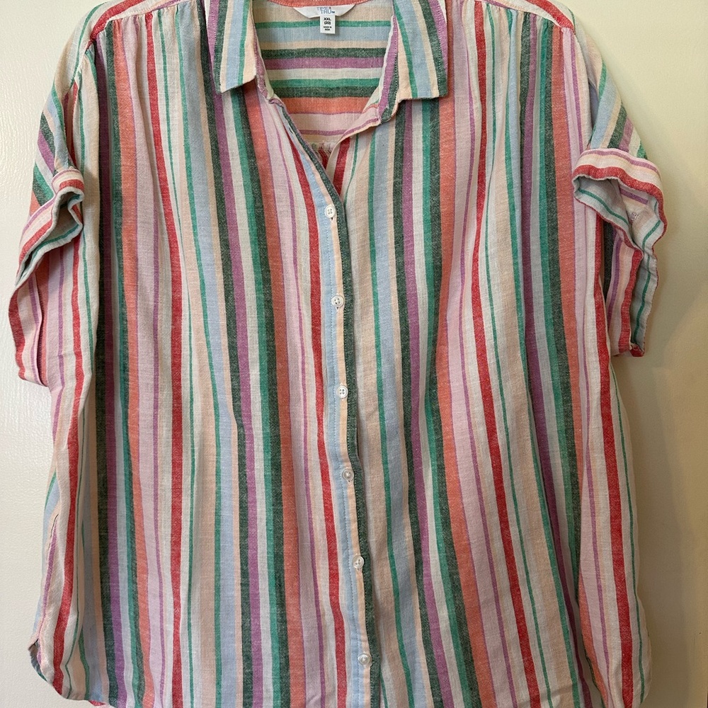 Colorful Striped Button-Up Shirt